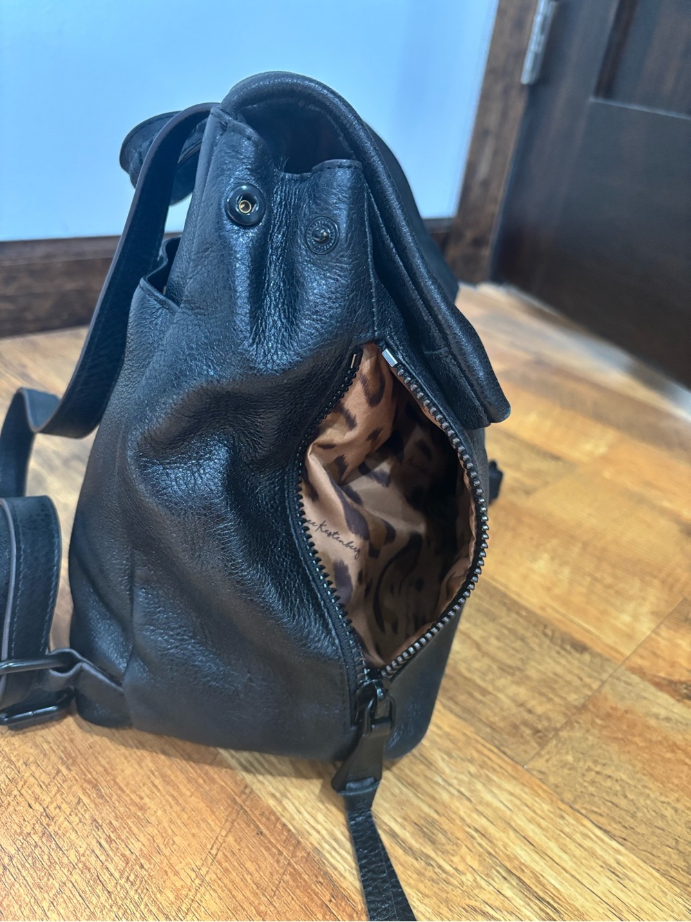 Black Leather Women’s Backpack - Picture 7 of 16